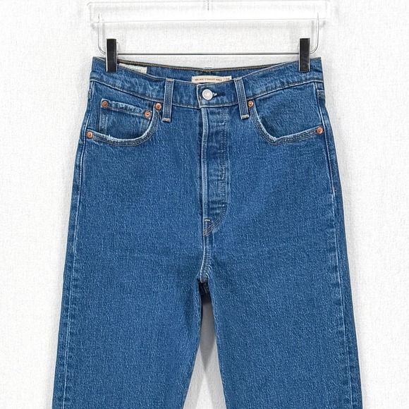 LEVIS Ribcage Straight Ankle Jeans Womens 28 Jazz Pop Medium Wash Denim - Picture 5 of 16